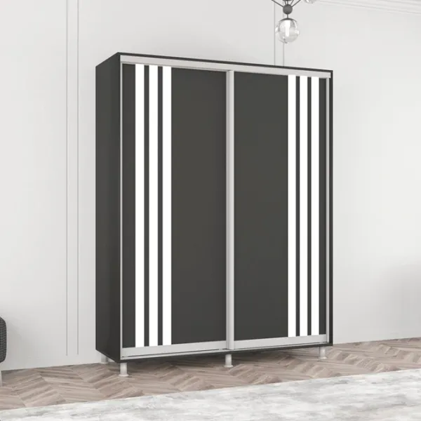 Шкаф Mobildor-Lux Aron 170 x 60см x 200 / ЛДСП / Antracit photo 2