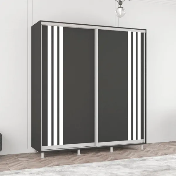 Шкаф Mobildor-Lux Aron 210 x 60см x 200 / ЛДСП / Antracit photo 3