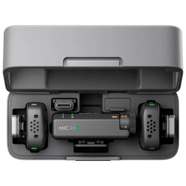 Microfon DJI Mic Mini (2 TX + 1 RX + Charging Case) Black photo 4