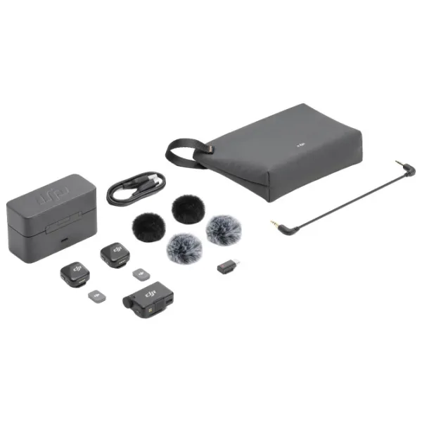 Microfon DJI Mic Mini (2 TX + 1 RX + Charging Case) Black photo 6