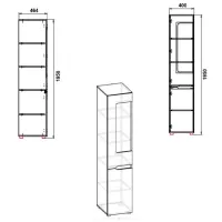 Dulap cu vitrină Marcel Prod STIL-24 Left PAL / Birch photo 2