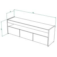 Comodă TV ML-Mobila ML-1 44.6 x 139.3 x 34.1 / PAL photo 2