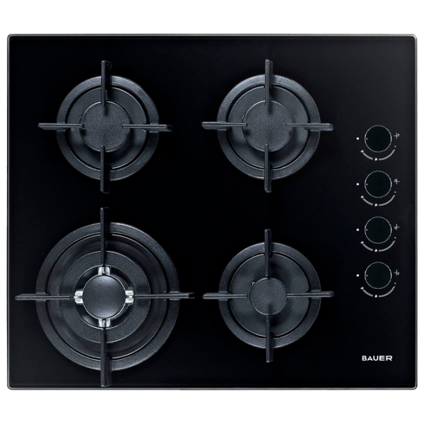 Plită încorporabilă pe gaz Bauer GH-604 BG05 Sticlă călită / Black photo 1