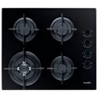 Plită încorporabilă pe gaz Bauer GH-604 BG05 Sticlă călită / Black