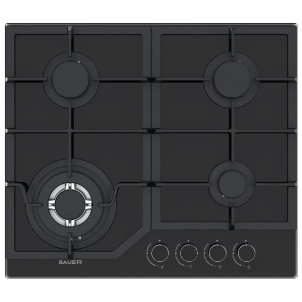 Plită încorporabilă pe gaz Bauer GH-604 BG02-R Sticlă călită / Black photo 1