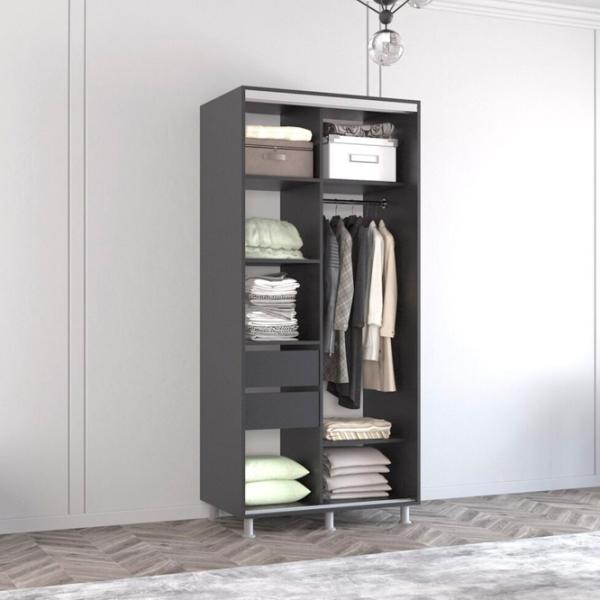 Шкаф Mobildor-Lux Aron 170 x 60см x 220 / ЛДСП / Antracit photo 3