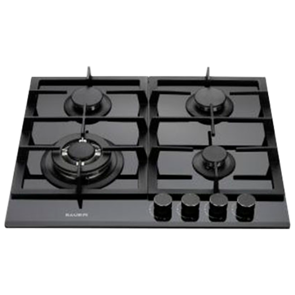 Plită încorporabilă pe gaz Bauer GH-604 BG03 Sticlă călită / Black photo 1