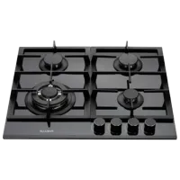 Plită încorporabilă pe gaz Bauer GH-604 BG03 Sticlă călită / Black