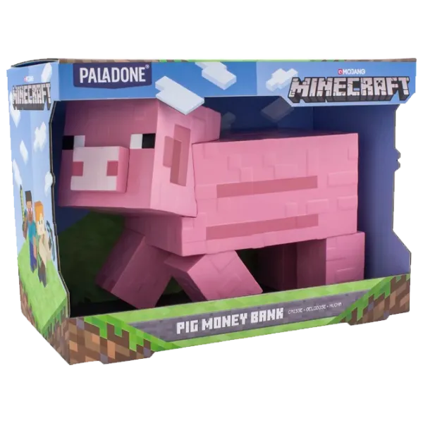  Pușculiță Paladone Pig Money Bank V2 PP6590MCFV2 Minecraft / Black Pink photo 1