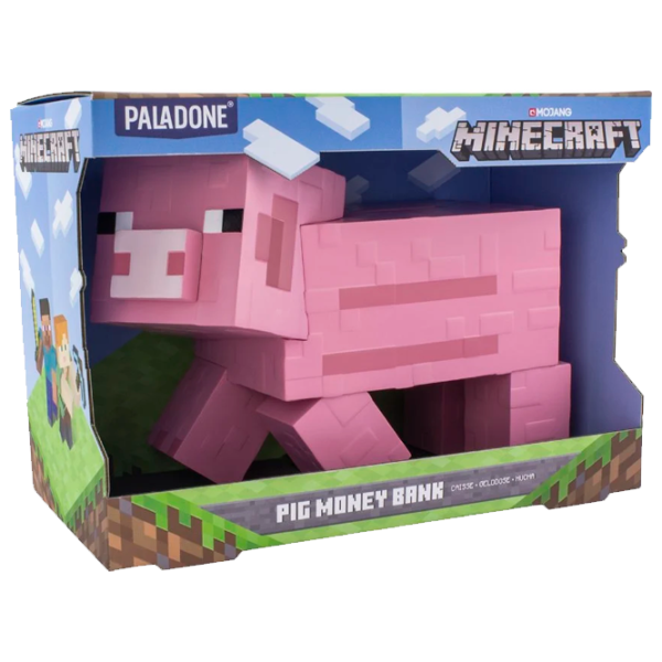  Pușculiță Paladone Pig Money Bank V2 PP6590MCFV2 Minecraft / Black Pink photo 1