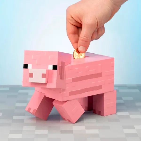  Pușculiță Paladone Pig Money Bank V2 PP6590MCFV2 Minecraft / Black Pink photo 3