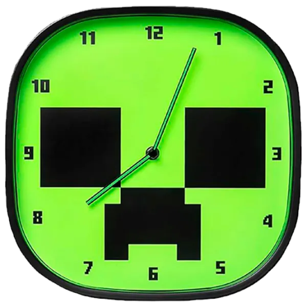 Ceas Paladone Creeper Glow In The Dark PP12045MCF Minecraft / Black Green photo 1