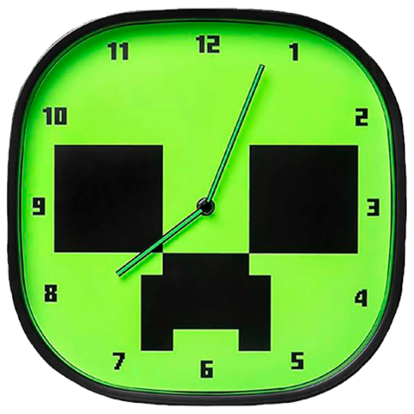 Ceas Paladone Creeper Glow In The Dark PP12045MCF Minecraft / Black Green photo 1