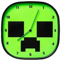 Часы Paladone Creeper Glow In The Dark PP12045MCF Minecraft / Черный Зеленый