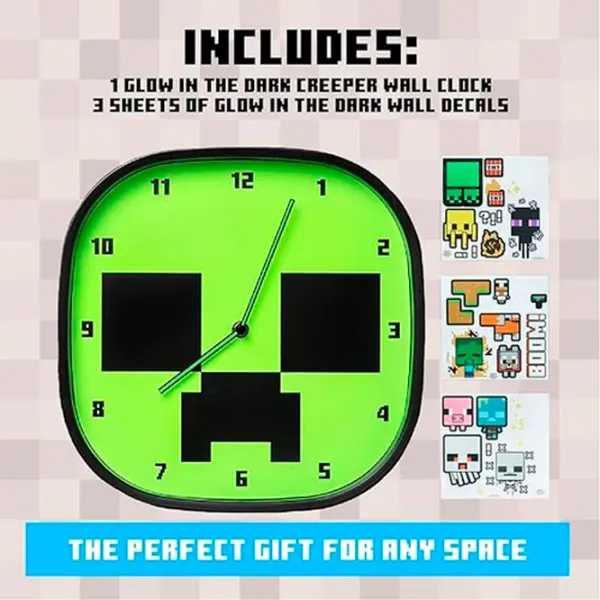 Ceas Paladone Creeper Glow In The Dark PP12045MCF Minecraft / Black Green photo 2