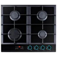 Plită încorporabilă pe gaz Backer NONA 6033 Sticlă călită / Black