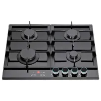 Plită încorporabilă pe gaz Backer NONA 6033 Sticlă călită / Black photo 5