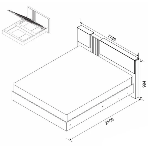 Кровать Ambianta Malta 160 x 200 см / ЛДСП / Wallnut photo 3 Кровать Ambianta Malta 160 x 200 см / ЛДСП / Wallnut photo 3