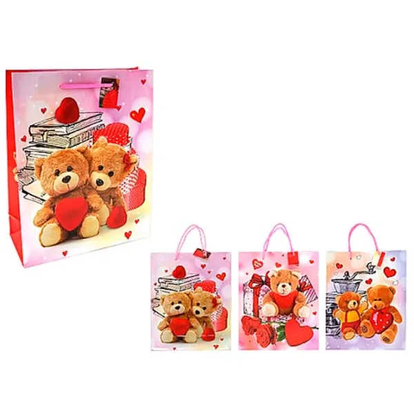 Pungă pentru cadou Sf.Valentine "Ursuleti" Carton / Universal photo 1