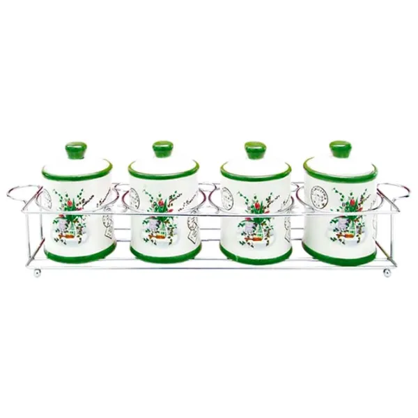 Set pentru condimente Maestro Mr-20065-04CS Ceramică / White-Green photo 1