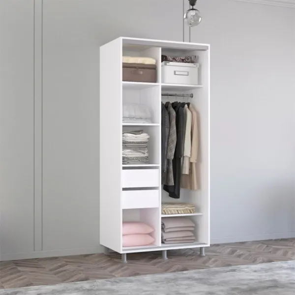 Шкаф Mobildor-Lux Aron 160 x 60см x 240 / ЛДСП / Белый photo 2