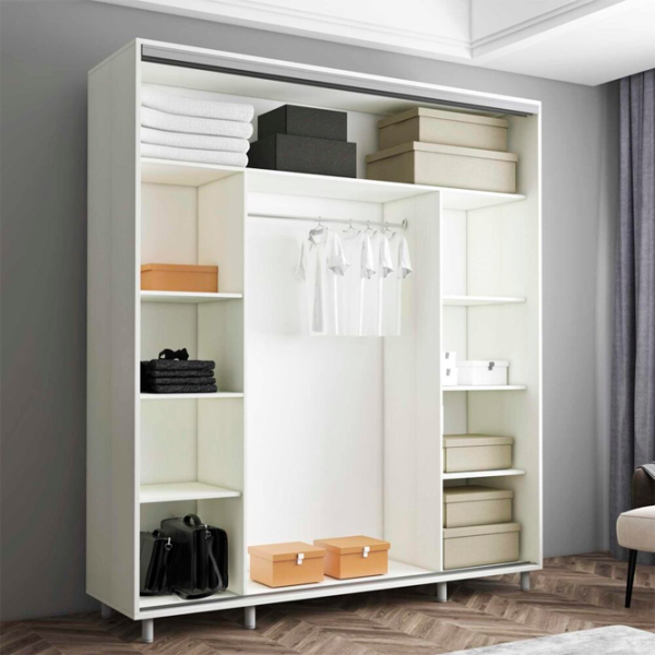 Шкаф Mobildor-Lux Aron P 18 200 x 60см x 200 / ЛДСП / Белый photo 2