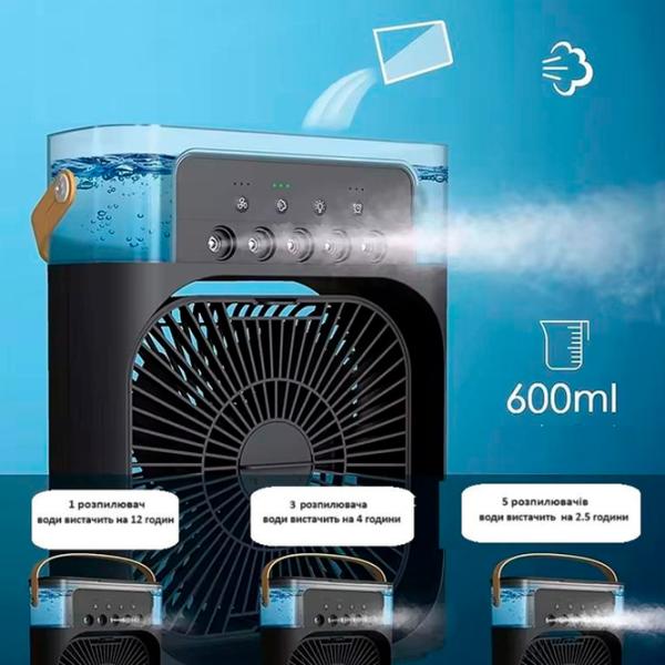 Ventilator Cooling Fans Purifier Mist 20 W / Portabil / Black photo 4
