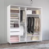 Dulap Mobildor-Lux Aron 220 x 60 x 220 / PAL / Alb photo 2