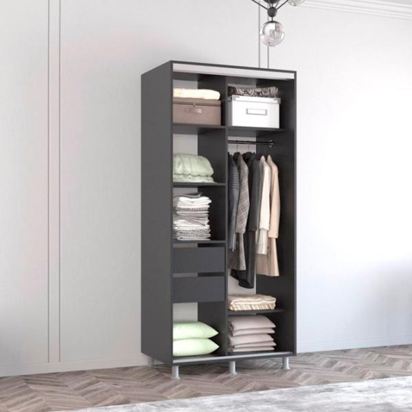 Шкаф Mobildor-Lux Aron 130 x 60см x 240 / ЛДСП / Antracit photo 3