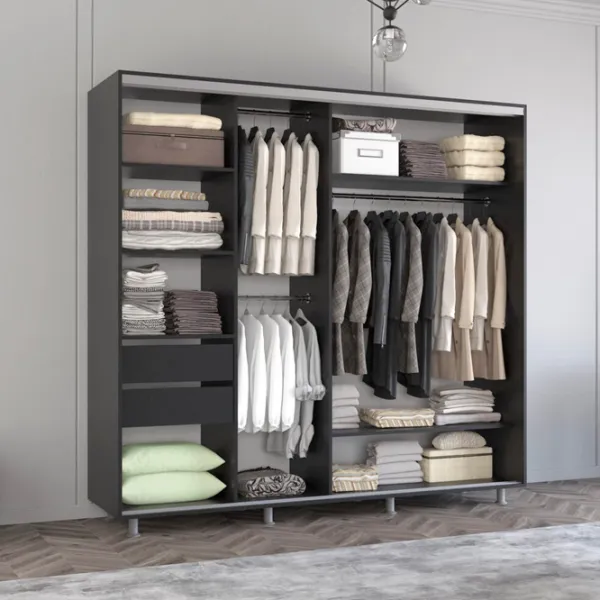 Dulap Mobildor-Lux Aron 200 x 60 x 240 / PAL / Antracit photo 2