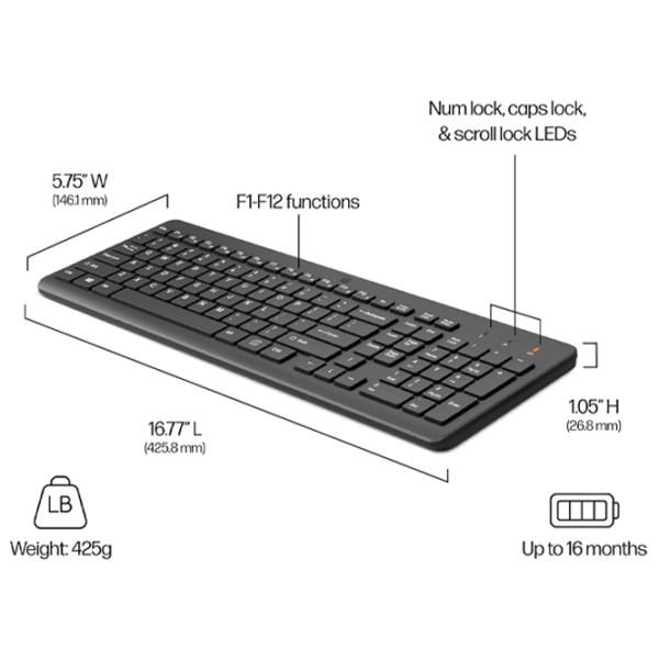 Tastatură HP 220 Wireless Fără fir / Black photo 4