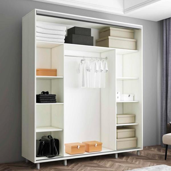 Шкаф Mobildor-Lux ARON P 200 x 60см x 230 / ЛДСП / Белый photo 2