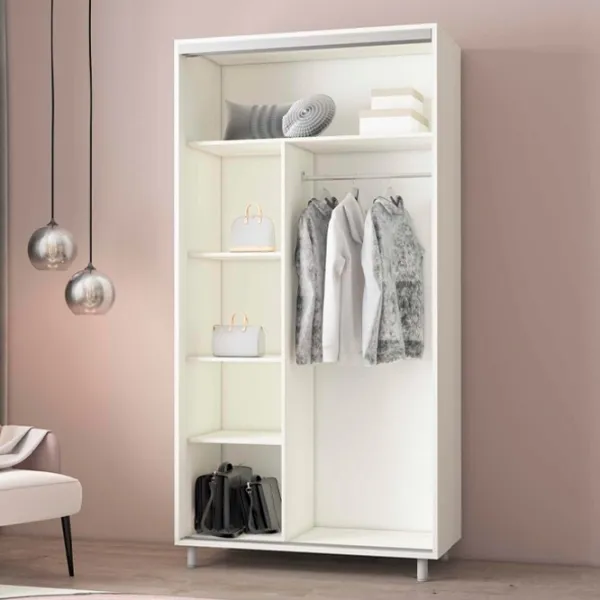 Шкаф Mobildor-Lux ARON P 120 x 60см x 200 / ЛДСП / Белый photo 3 Шкаф Mobildor-Lux ARON P 120 x 60см x 200 / ЛДСП / Белый photo 3