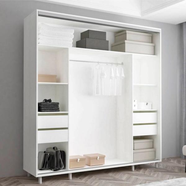 Dulap Mobildor-Lux ARON S 200 x 60 x 220 / PAL / Alb photo 2