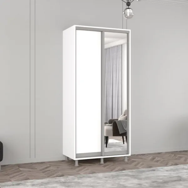 Dulap Mobildor-Lux ARON P 100 x 60 x 240 / PAL / Alb photo 2