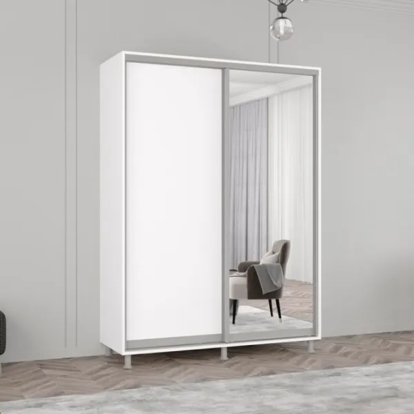 Шкаф Mobildor-Lux ARON P 140 x 60см x 210 / ЛДСП / Белый photo 3