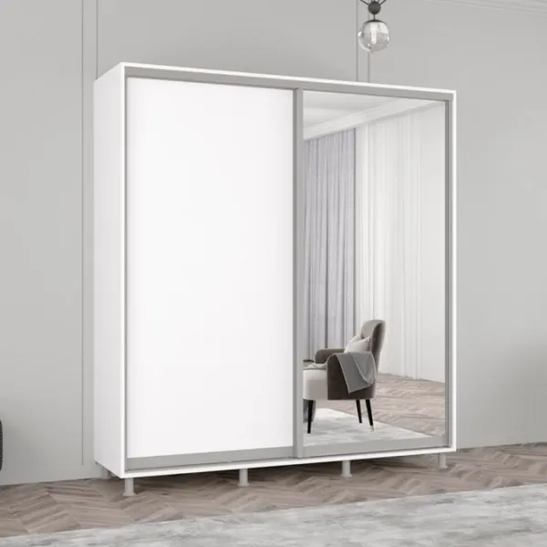 Dulap Mobildor-Lux ARON P 190 x 60 x 200 / PAL / Alb photo 3