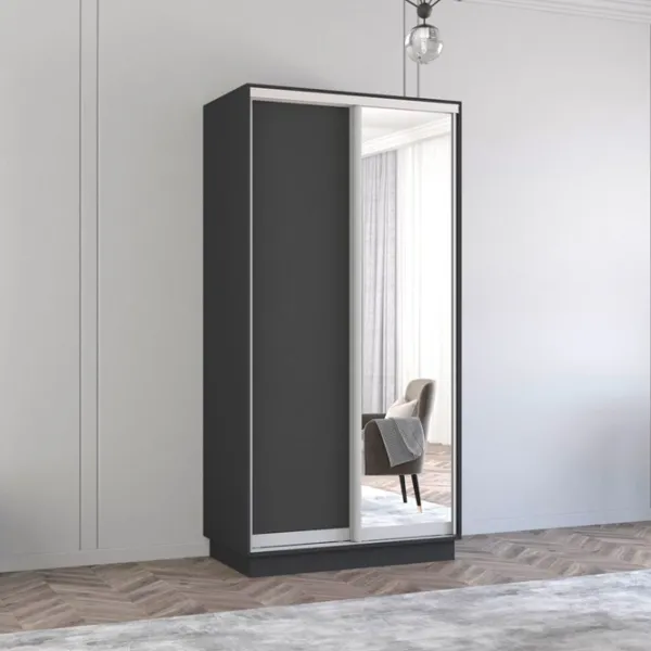 Шкаф Mobildor-Lux ARON P 100 x 60см x 240 / ЛДСП / Antracit photo 3
