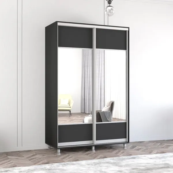 Шкаф Mobildor-Lux ARON P K1 140 x 60см x 220 / ЛДСП / Antracit photo 2