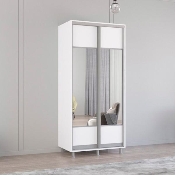 Шкаф Mobildor-Lux ARON P K1 100 x 60см x 200 / ЛДСП / Белый photo 2