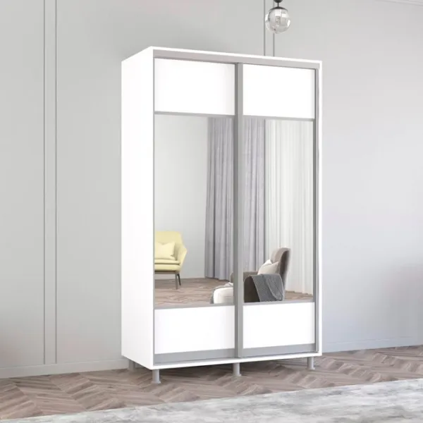 Dulap Mobildor-Lux ARON P K1 130 x 60 x 200 / PAL / Alb photo 2