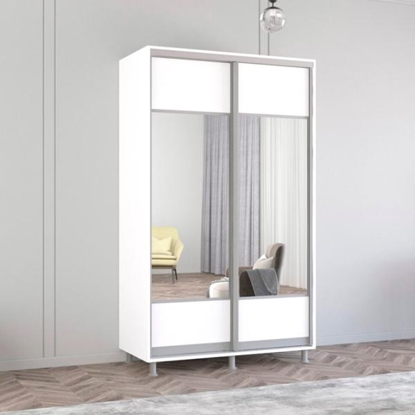 Dulap Mobildor-Lux ARON P K1 130 x 60 x 200 / PAL / Alb photo 2