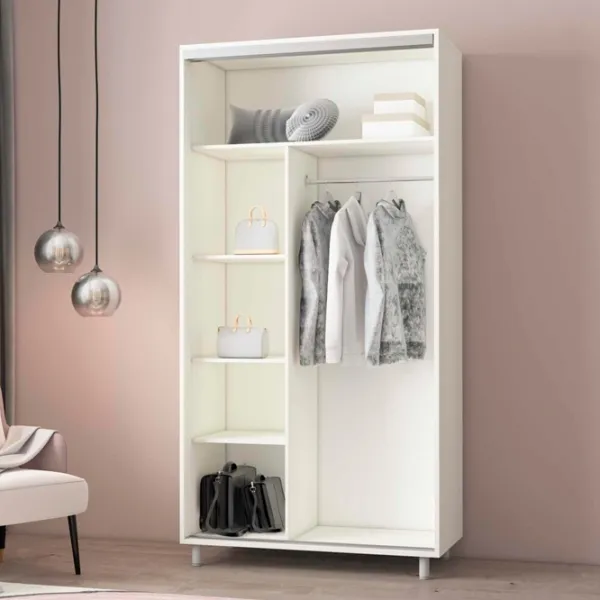 Dulap Mobildor-Lux ARON P K1 160 x 60 x 200 / PAL / Alb photo 3