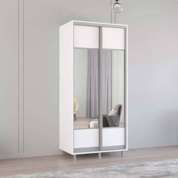 Шкаф Mobildor-Lux ARON P K1 100 x 60см x 230 / ЛДСП / Белый photo 3