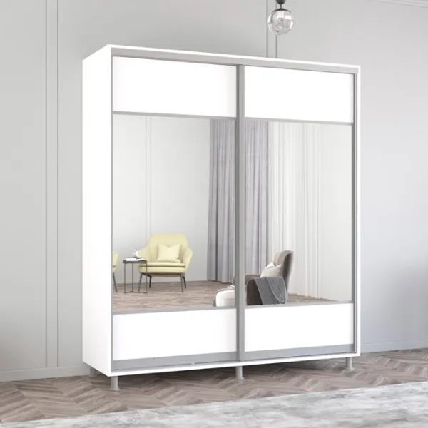 Dulap Mobildor-Lux ARON P K1 190 x 60 x 230 / PAL / Alb photo 2