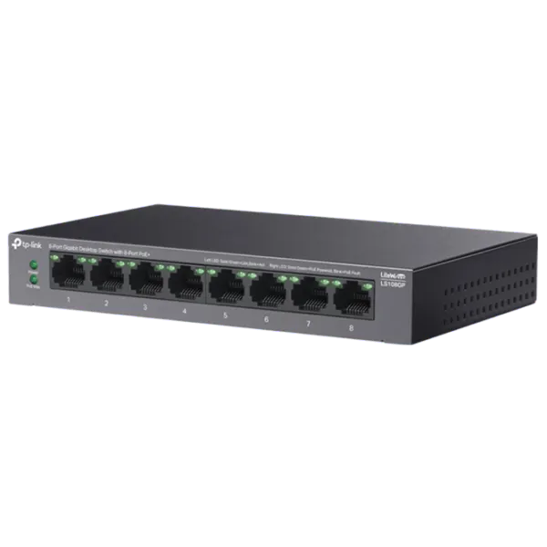 Коммутатор TP-Link LS108GP Черный photo 1 Коммутатор TP-Link LS108GP Черный photo 1
