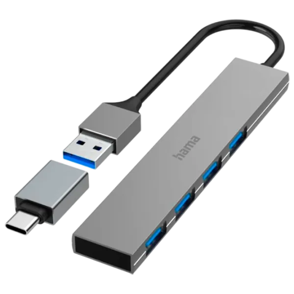 Адаптер Hama 200141 USB Type-A / Серебряный photo 1