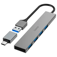 Адаптер Hama 200141 USB Type-A / Серебряный