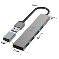 Адаптер Hama 200141 USB Type-A / Серебряный photo 5