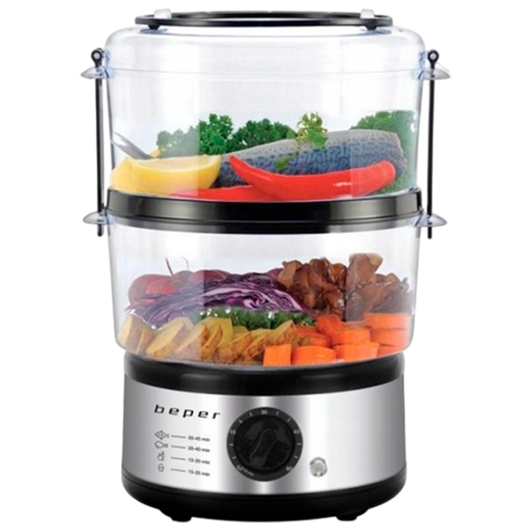 Aparat de gătit cu aburi Beper BC.261 500 W / Black-Silver photo 2